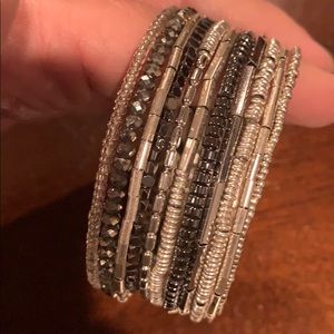 Ladies beaded bangle bracelet